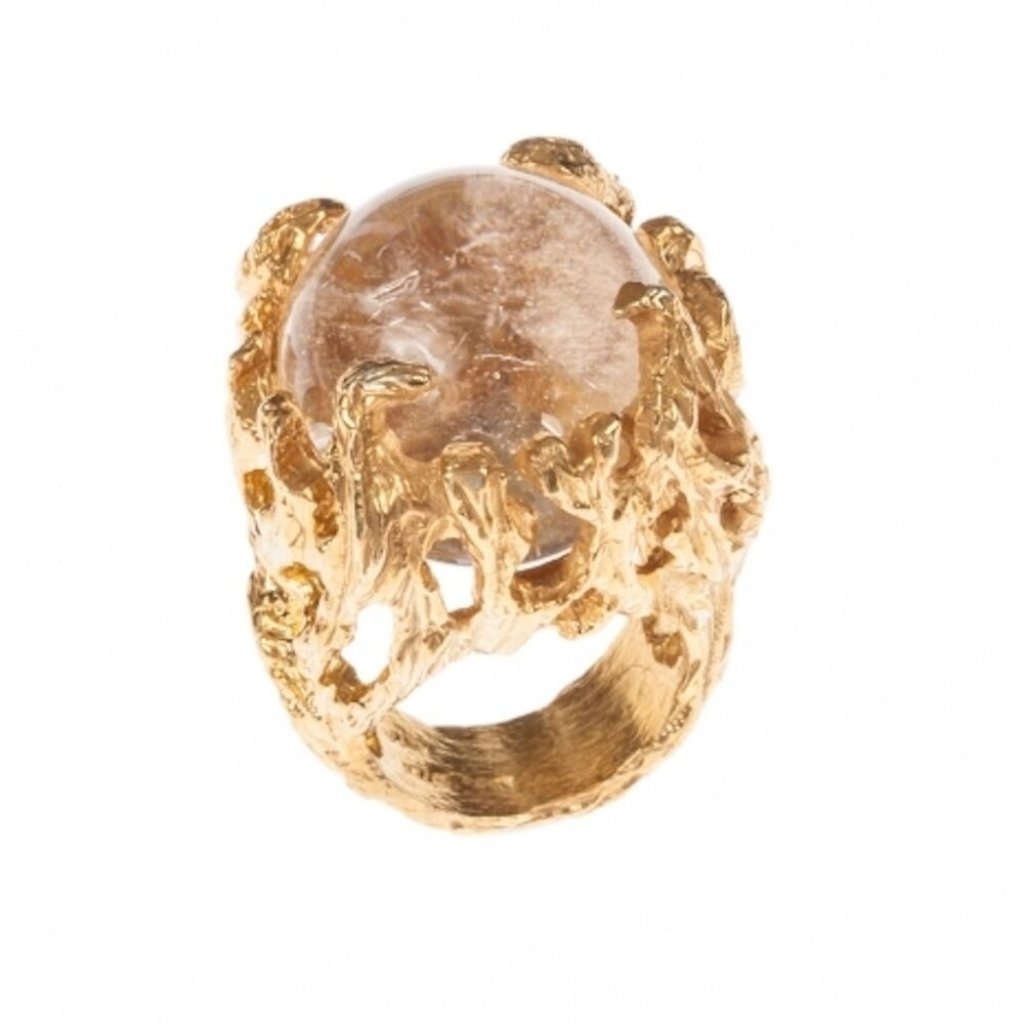 Alberto Juan Abstract Pools Of Light Quartz Cocktail Ring